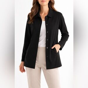 Chico’s Design Black Knit Jacket Blazer Size 3